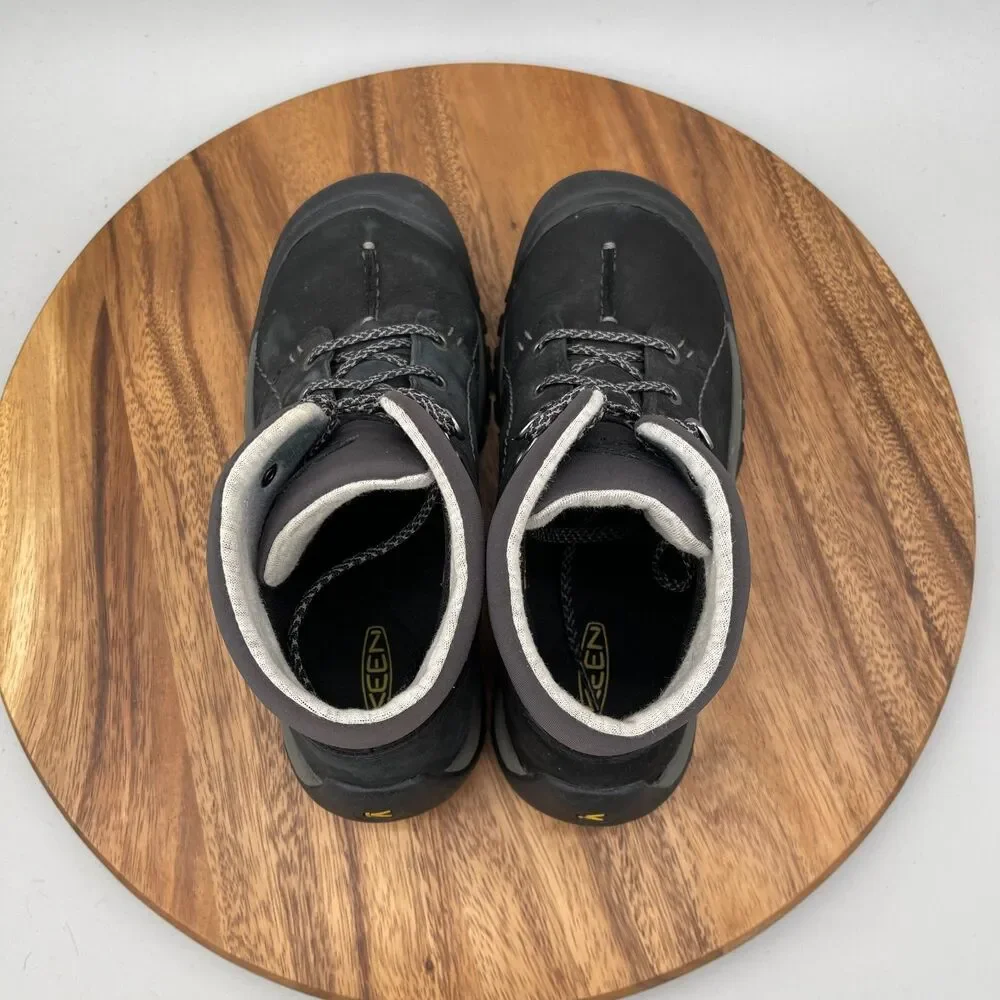 Keen Kaci Boots Womens Size 9 Black Leather Mid Waterproof Winter Comfort - Picture 5 of 9